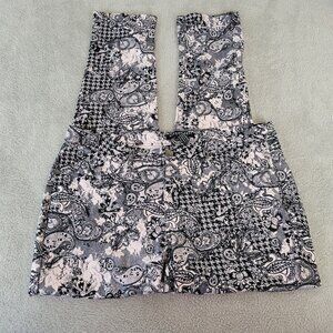 Savage Art Womens Pants 2X Plus Zip Fly Black White Paisley Lightweight PAI12E